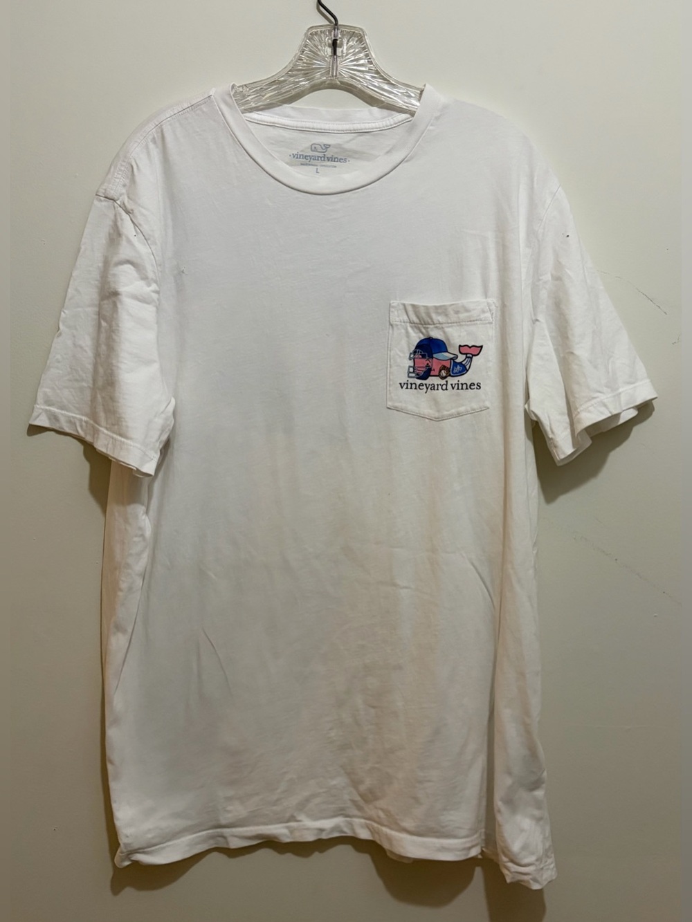 Vineyard Vines Baseball Catcher Whale Pocket T-Shirt Mens Size Large